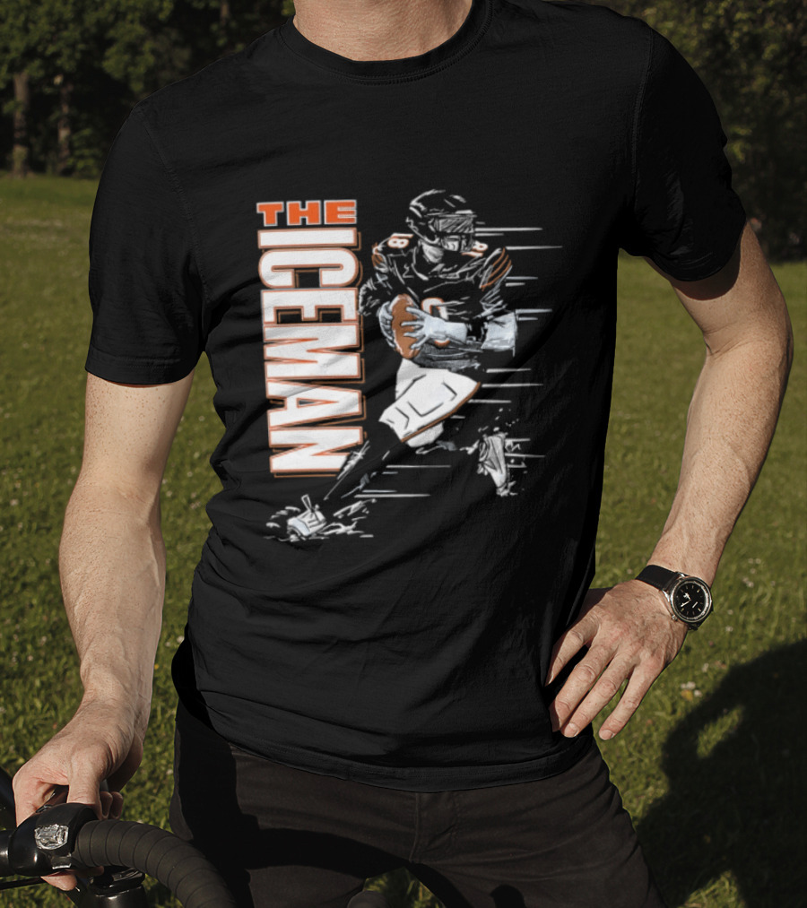 Chicago Bears The Iceman Football Player Running Holding Ball T-Shirt