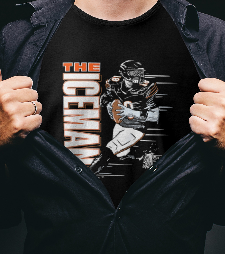 Chicago Bears The Iceman Football Player Running Holding Ball T-Shirt