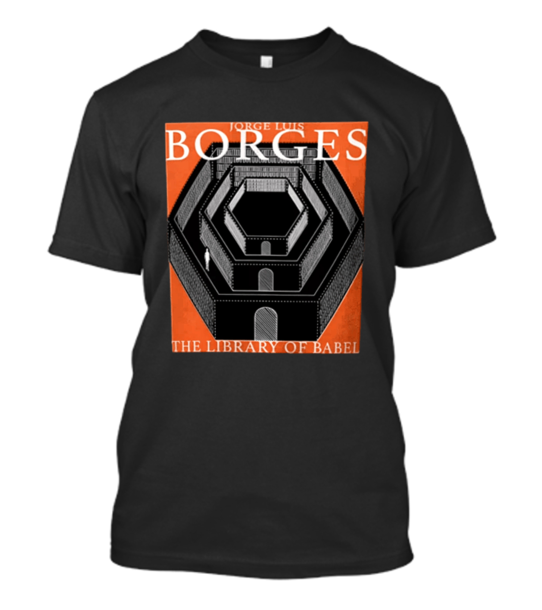 Borges The Library Of Babel Jorge Luis Hexagonal Structure T-Shirt