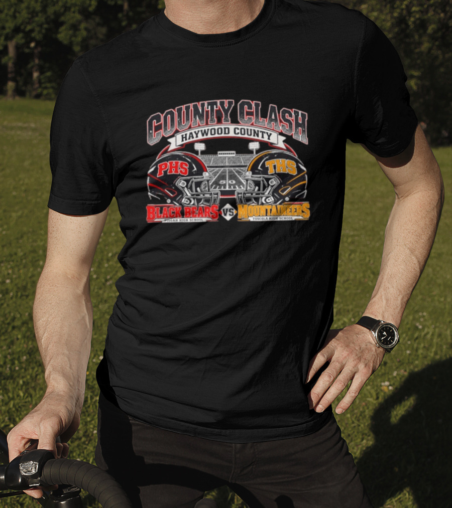 County Clash Haywood County PHS Black Bears Vs THS Mountaineers Pisgah High School Tuscola High School T-Shirt
