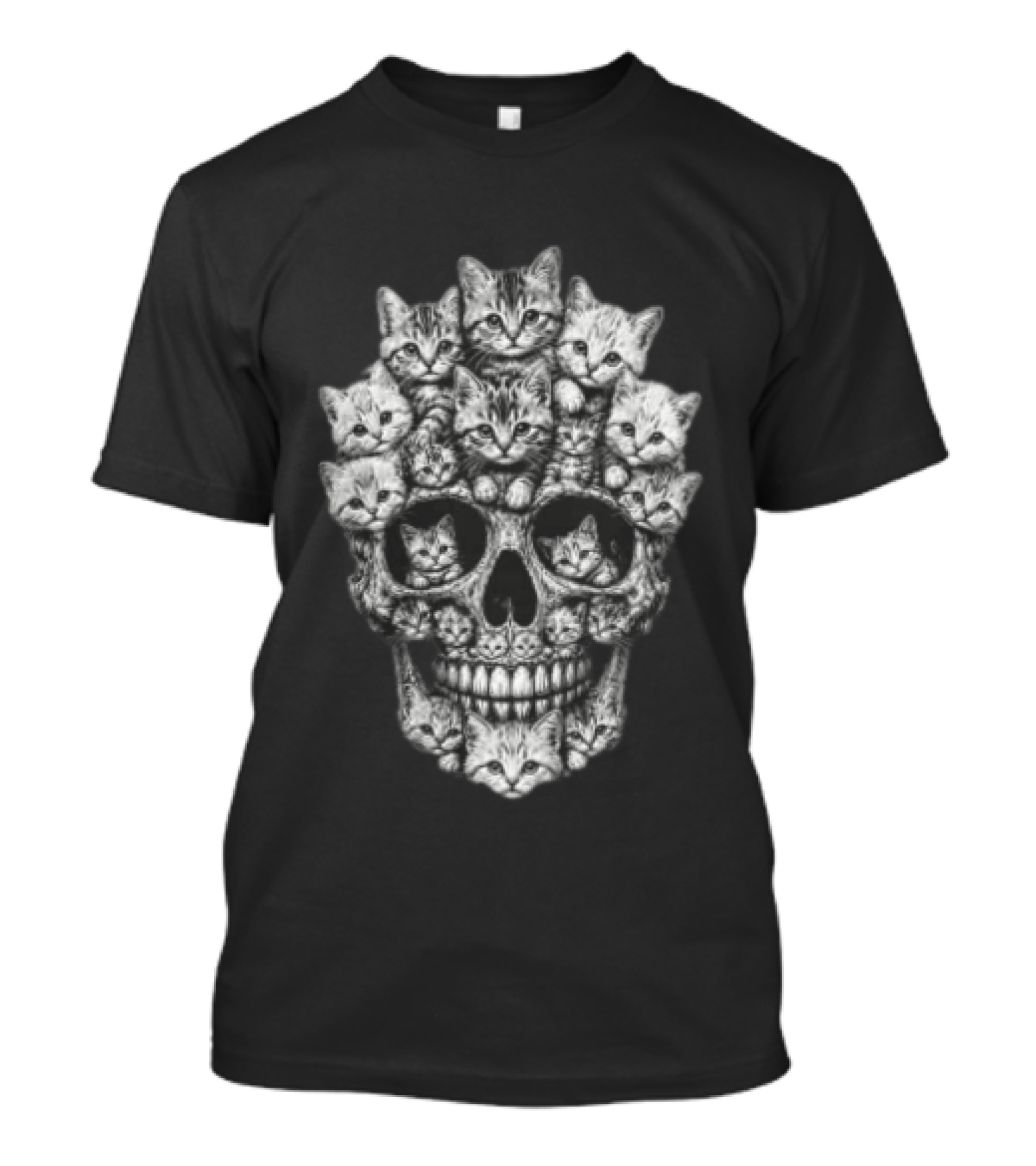 Tabby Kittens Forming Skull Image T-Shirt