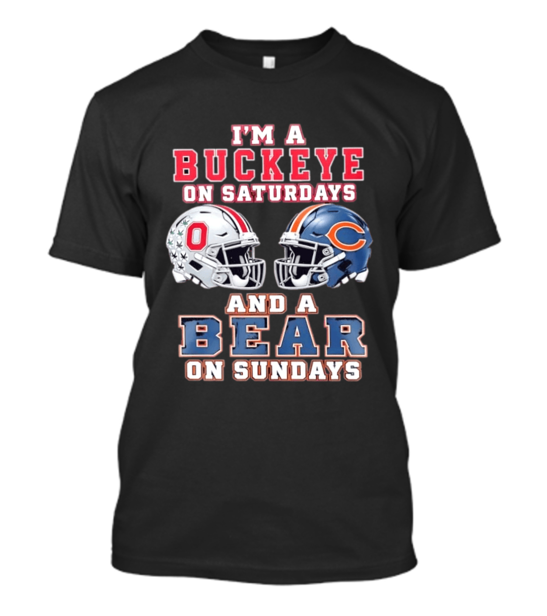 Ohio Buckeyes Saturdays Chicago Bears Sundays Football Rivalry T-Shirt