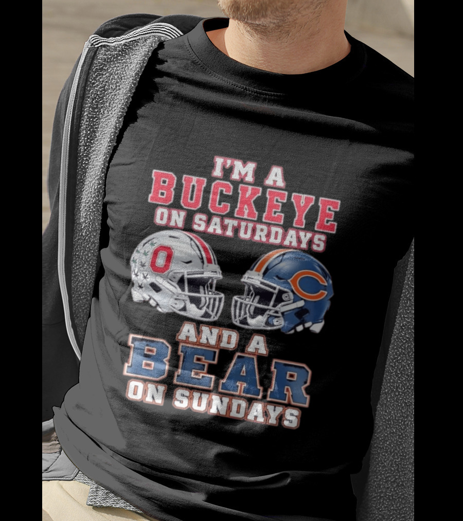 Ohio Buckeyes Saturdays Chicago Bears Sundays Football Rivalry T-Shirt