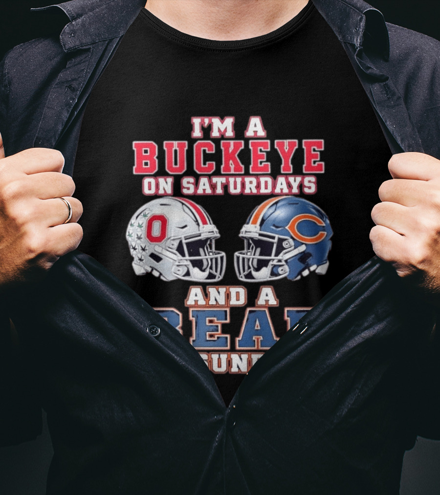 Ohio Buckeyes Saturdays Chicago Bears Sundays Football Rivalry T-Shirt