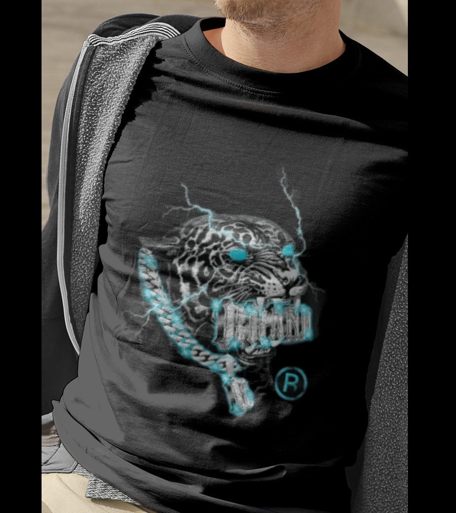 Marvel Black Panther Primal Lightning Panther With Blue Chain T-Shirt