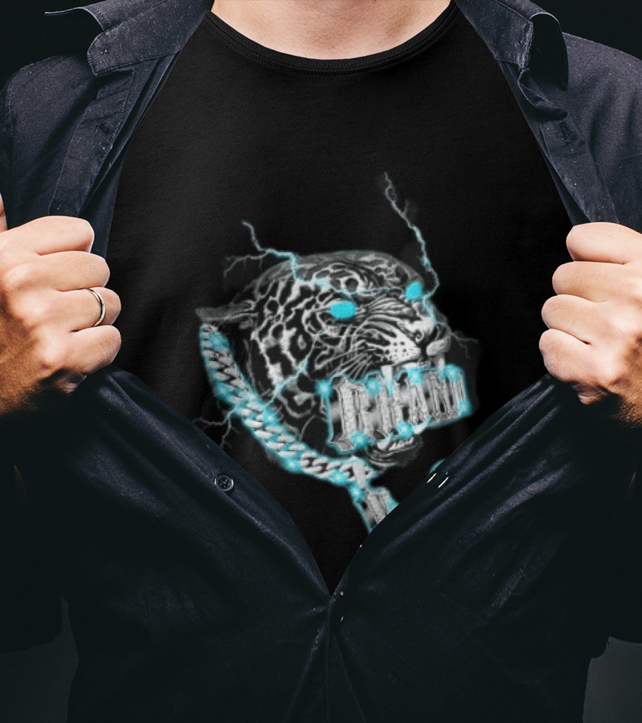 Marvel Black Panther Primal Lightning Panther With Blue Chain T-Shirt