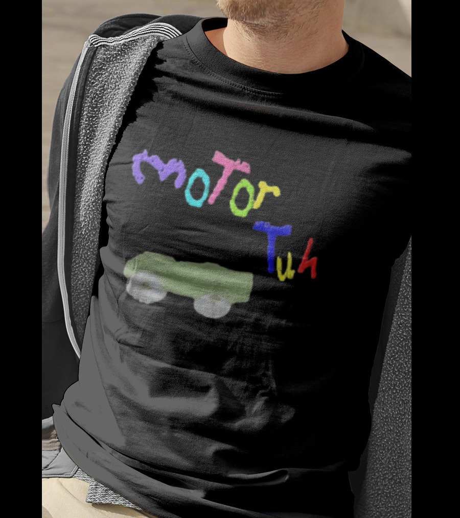 Motor Tuh Colorful Green Truck Drawing T-Shirt