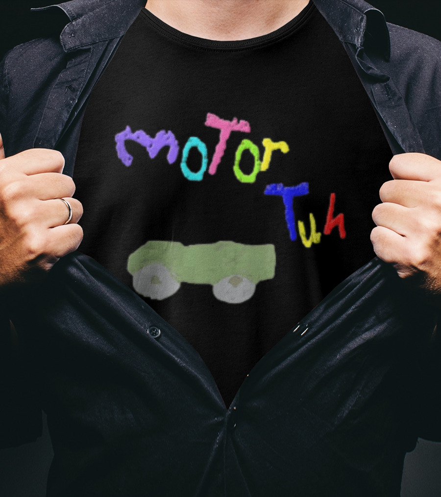 Motor Tuh Colorful Green Truck Drawing T-Shirt
