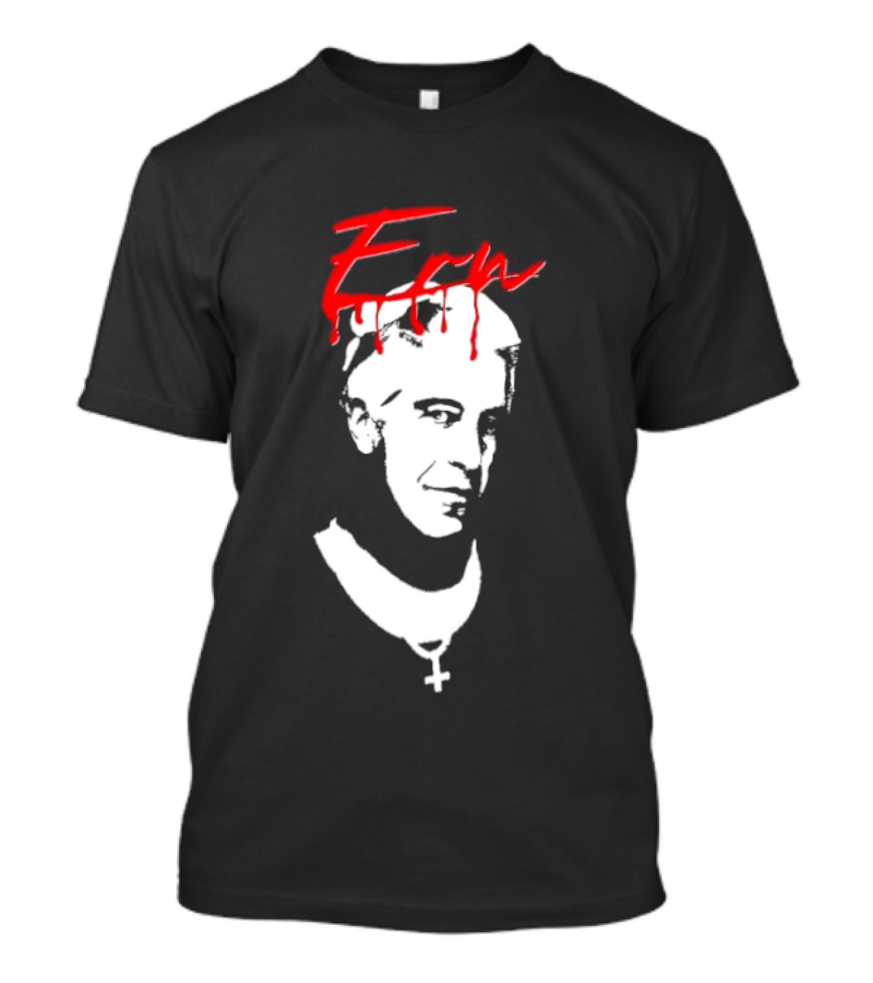 Epstein Priest With Dripping Red T-Shirt