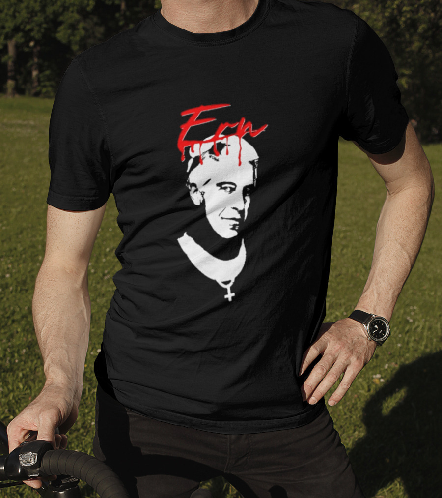 Epstein Priest With Dripping Red T-Shirt