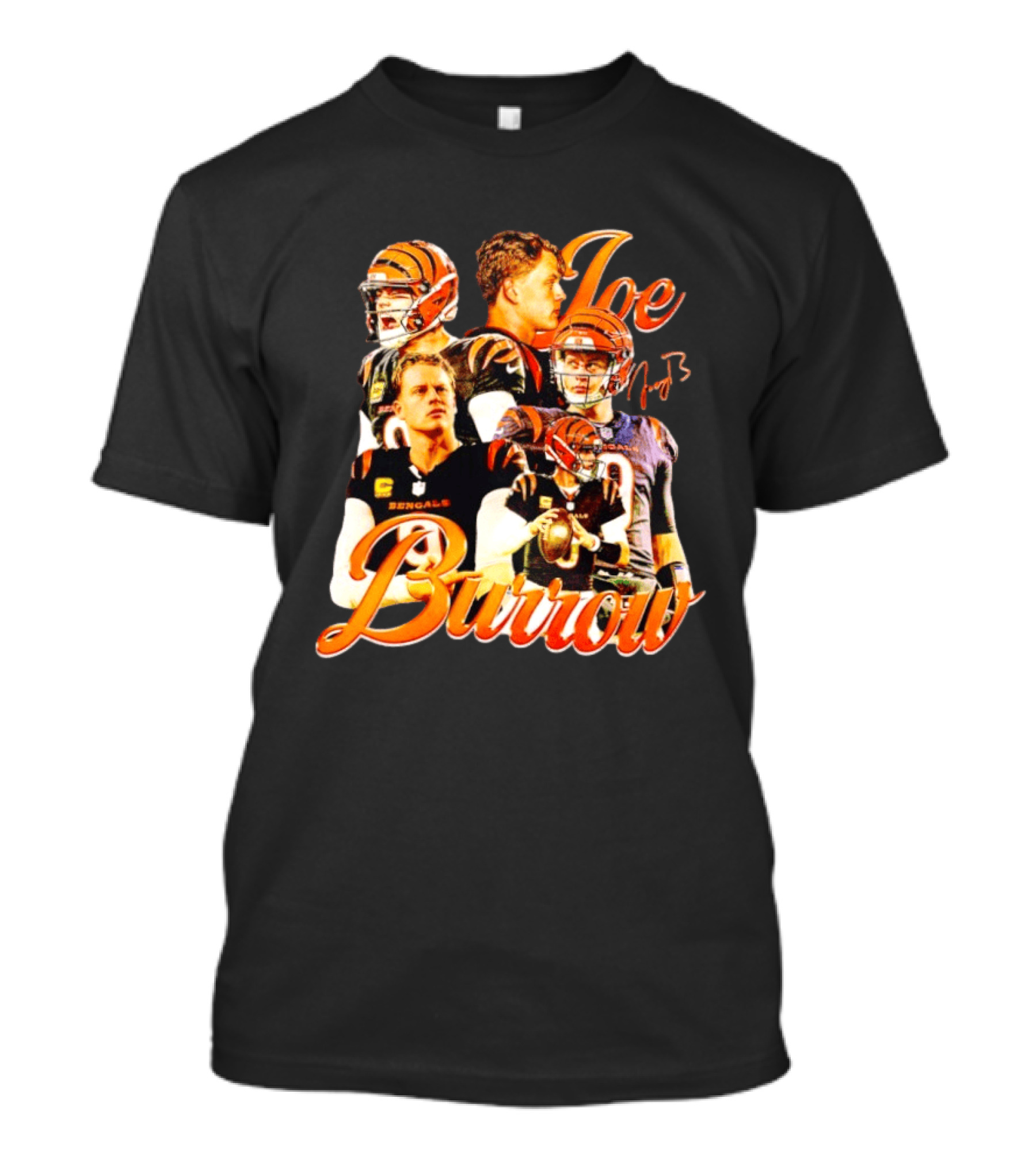 Joe Burrow Cincinnati Bengals Football Player Collage Bengals NFL QB T-Shirt