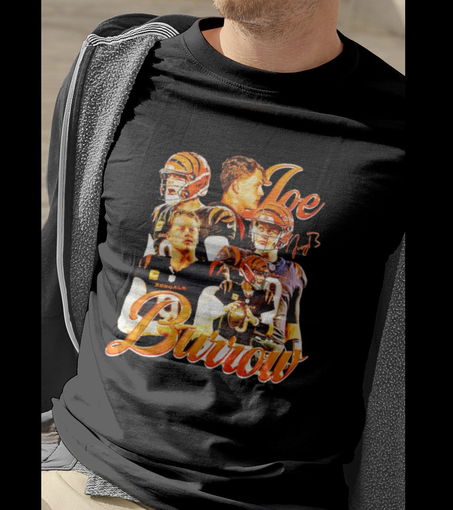 Joe Burrow Cincinnati Bengals Football Player Collage Bengals NFL QB T-Shirt