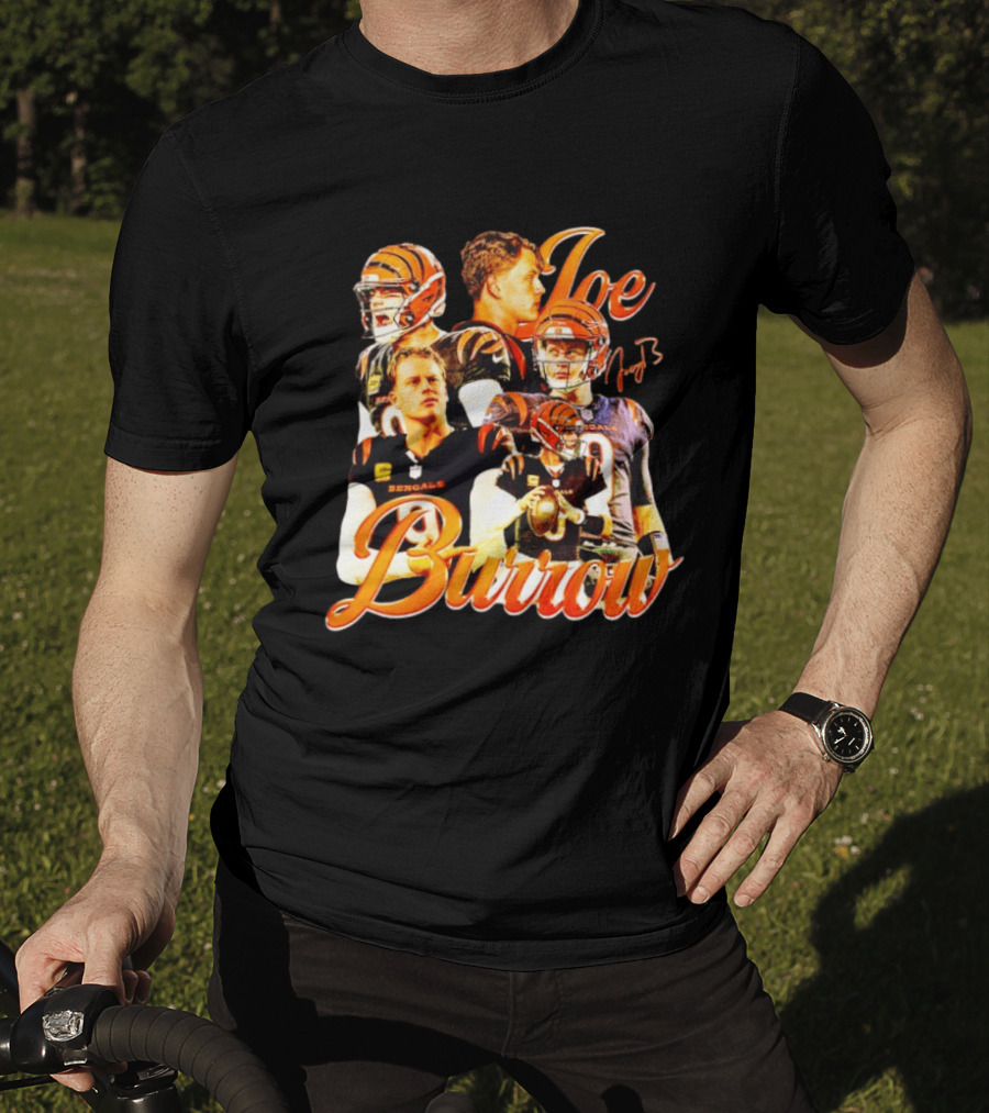 Joe Burrow Cincinnati Bengals Football Player Collage Bengals NFL QB T-Shirt