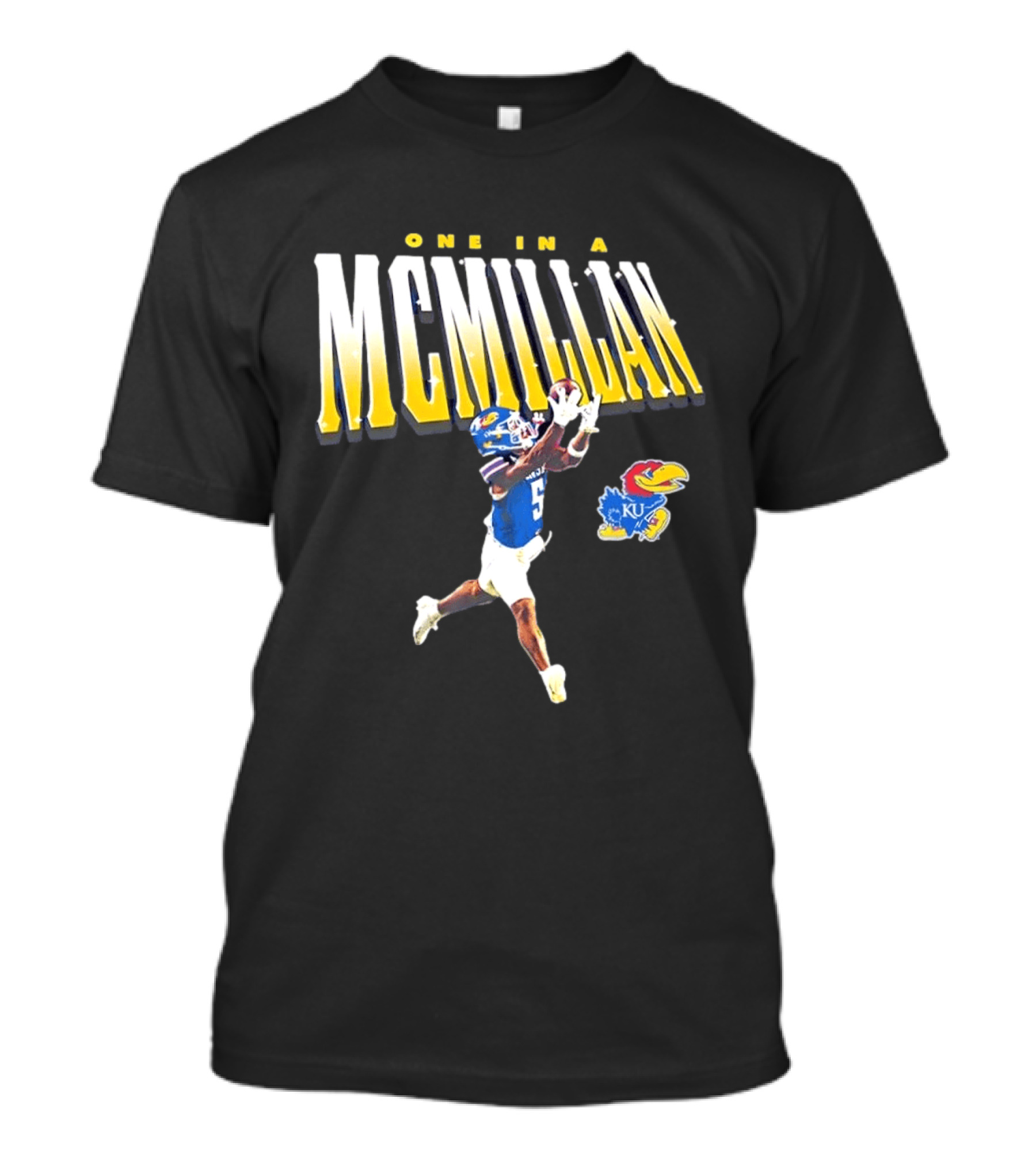 One In A McMillan Kansas Jayhawks KU Football Player Catching T-Shirt
