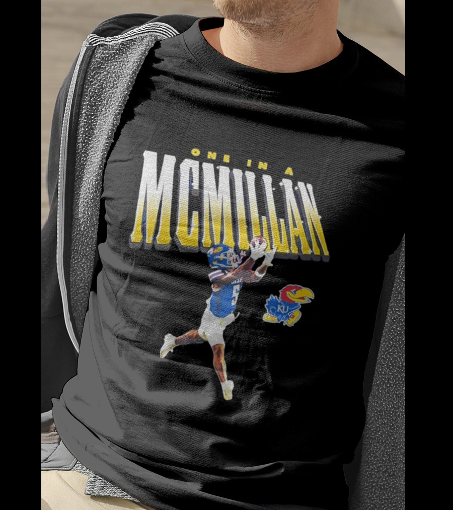 One In A McMillan Kansas Jayhawks KU Football Player Catching T-Shirt
