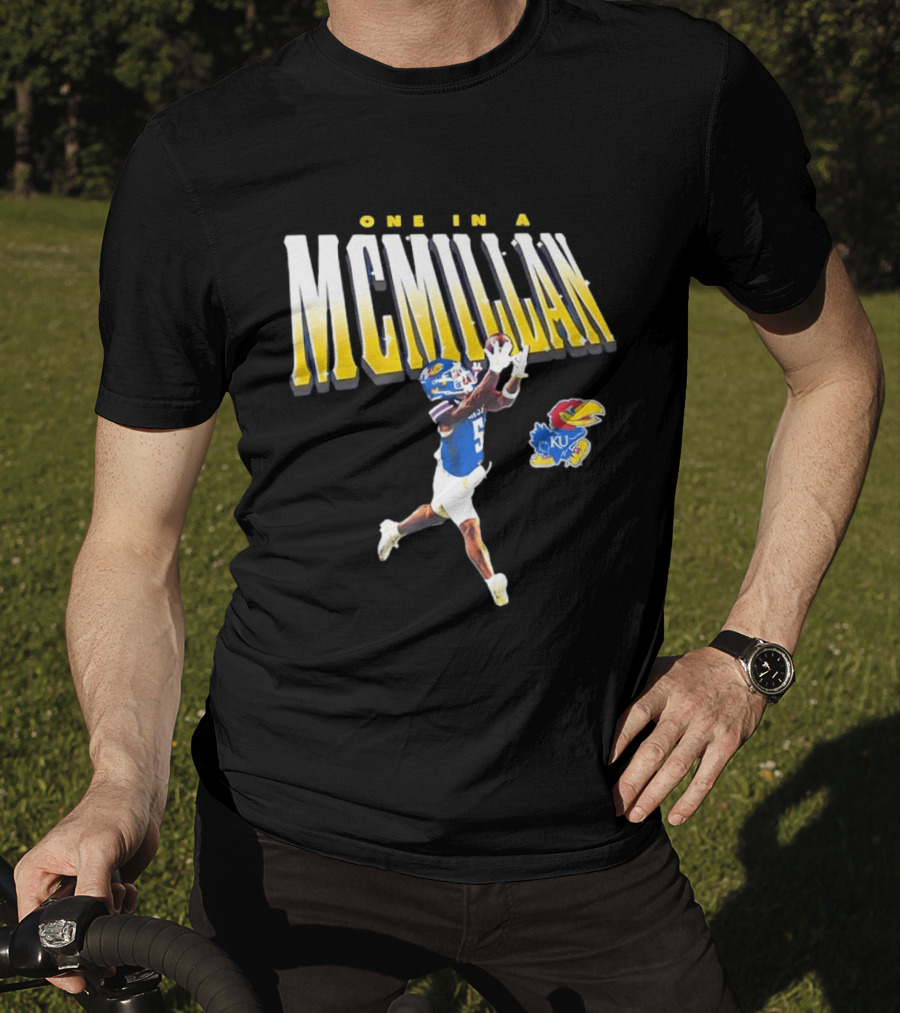 One In A McMillan Kansas Jayhawks KU Football Player Catching T-Shirt