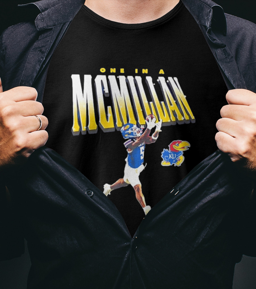 One In A McMillan Kansas Jayhawks KU Football Player Catching T-Shirt