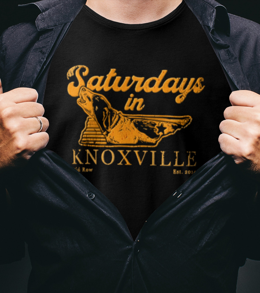 Saturdays In Knoxville Old Row 2014 Howling Dog Tennessee State T-Shirt