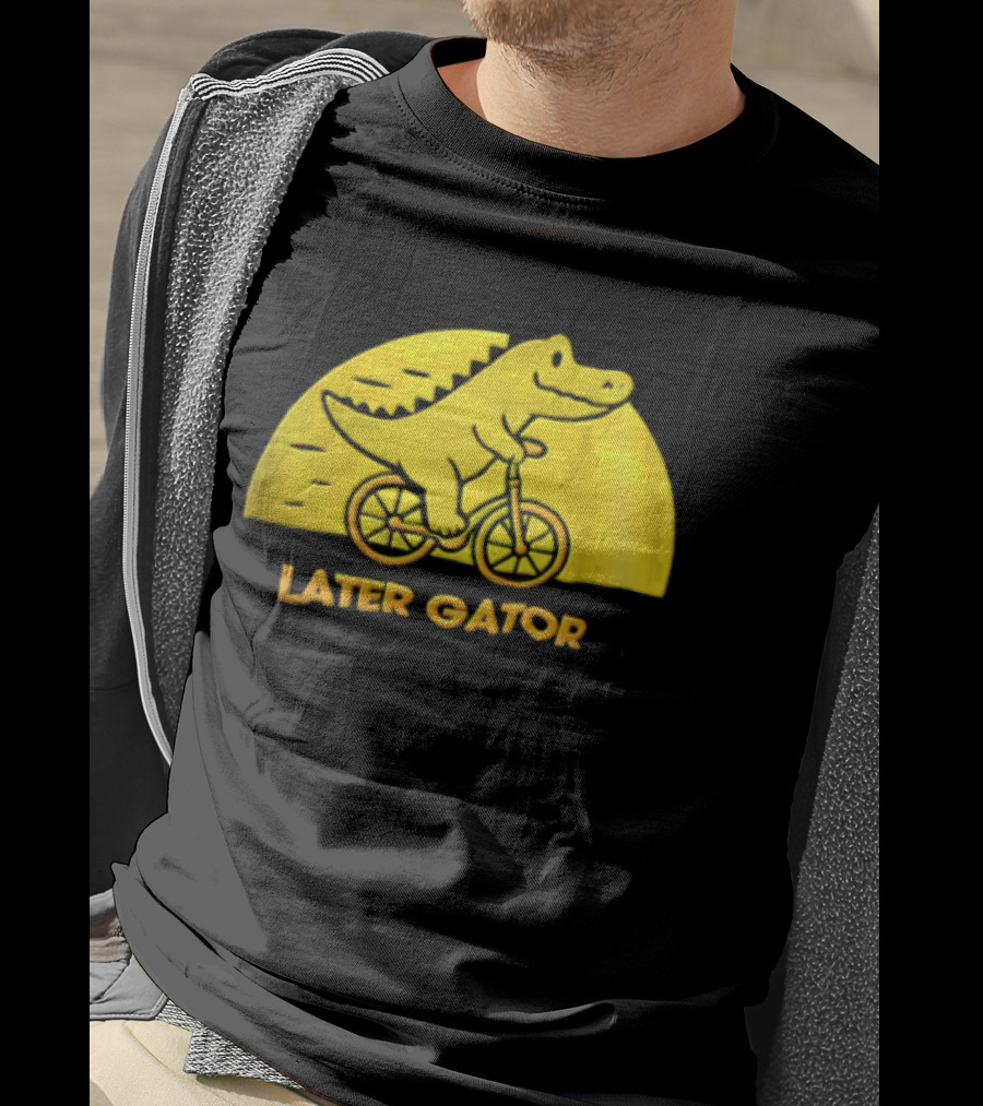 Later Gator Riding Bicycle Fun T-Shirt