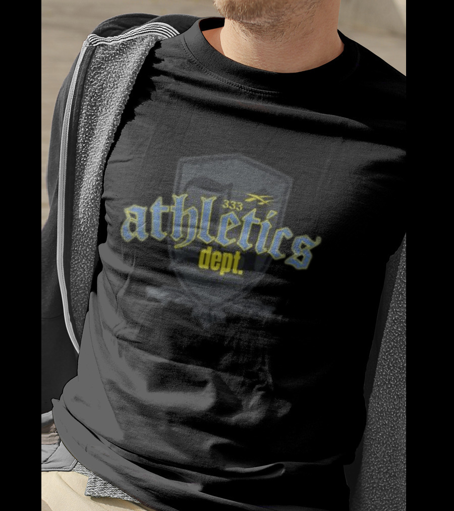 Revenge Store Glitter Arch Black Athletics Dept 333 T-Shirt