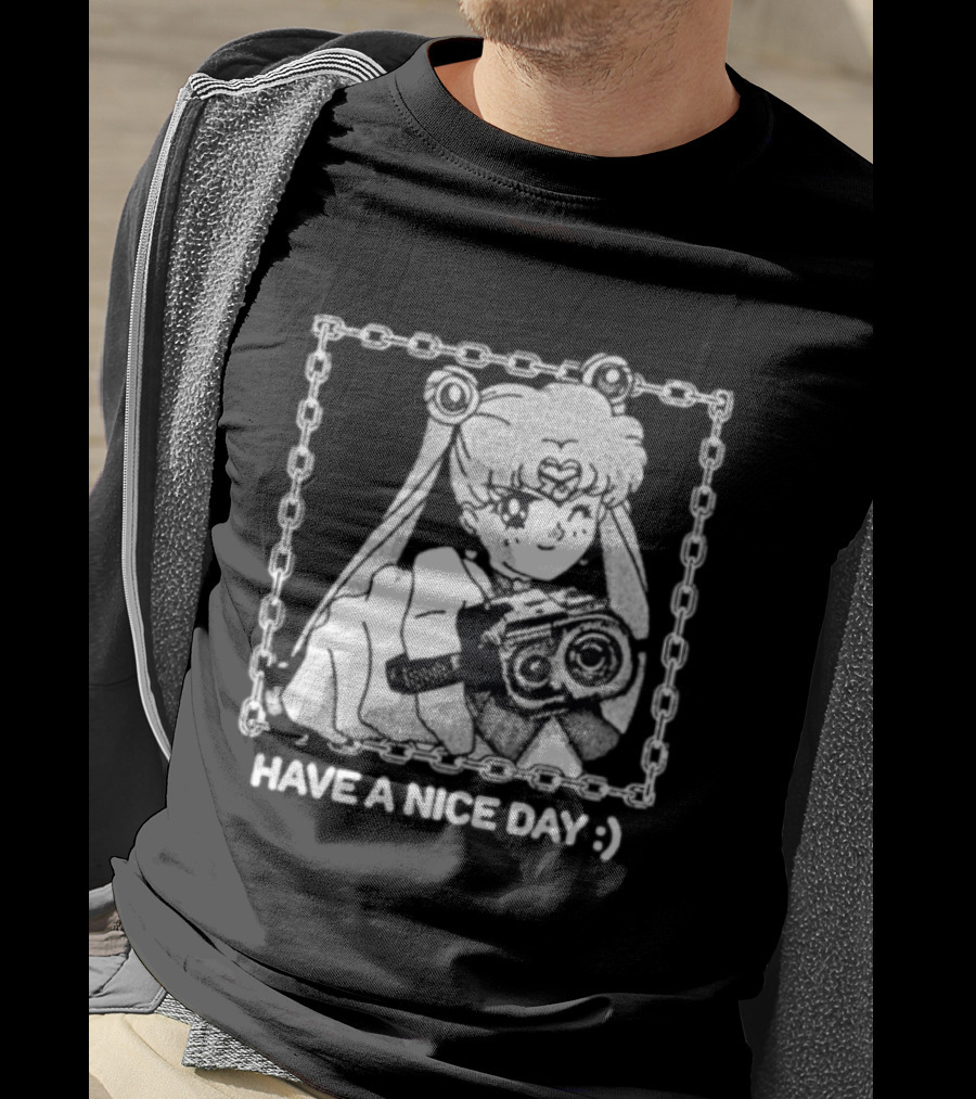 Sailor Moon Have A Nice Day Chain Frame Camera T-Shirt