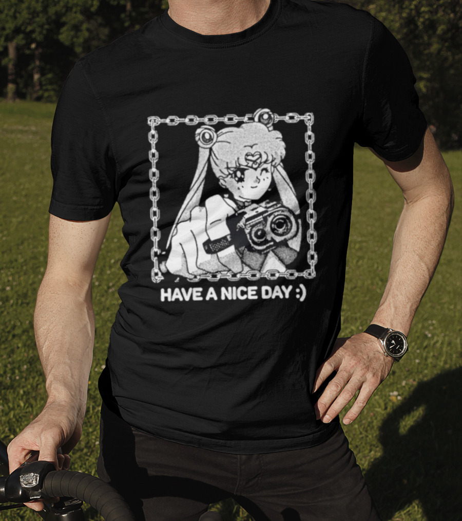 Sailor Moon Have A Nice Day Chain Frame Camera T-Shirt