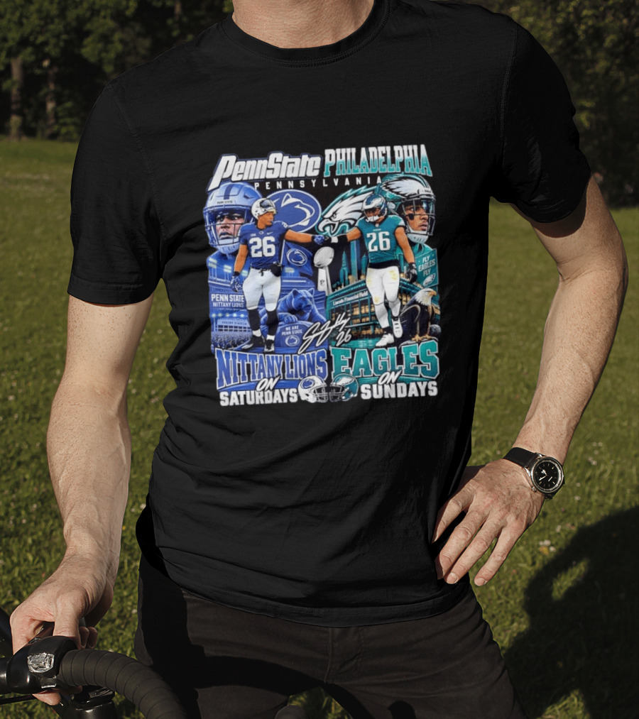 Penn State Nittany Lions Saquon Barkley No 26 Philadelphia Eagles Fly Eagles Saturdays Sundays T-Shirt