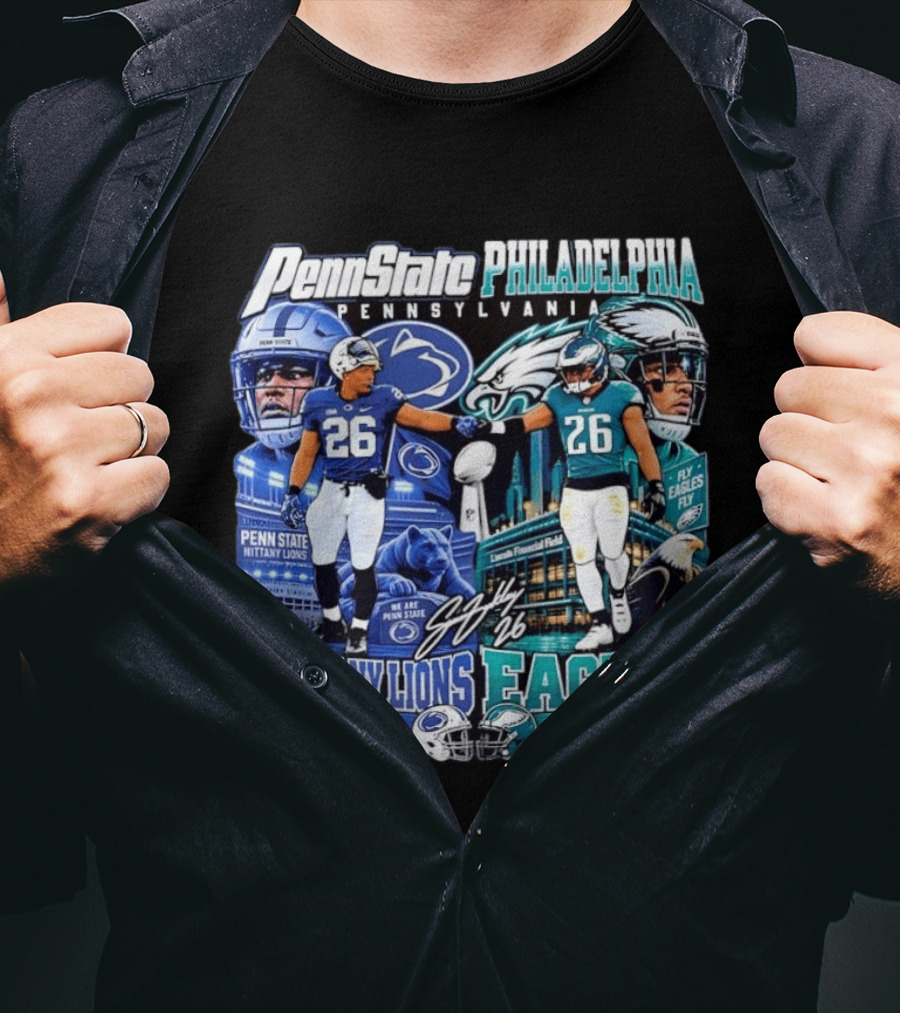 Penn State Nittany Lions Saquon Barkley No 26 Philadelphia Eagles Fly Eagles Saturdays Sundays T-Shirt