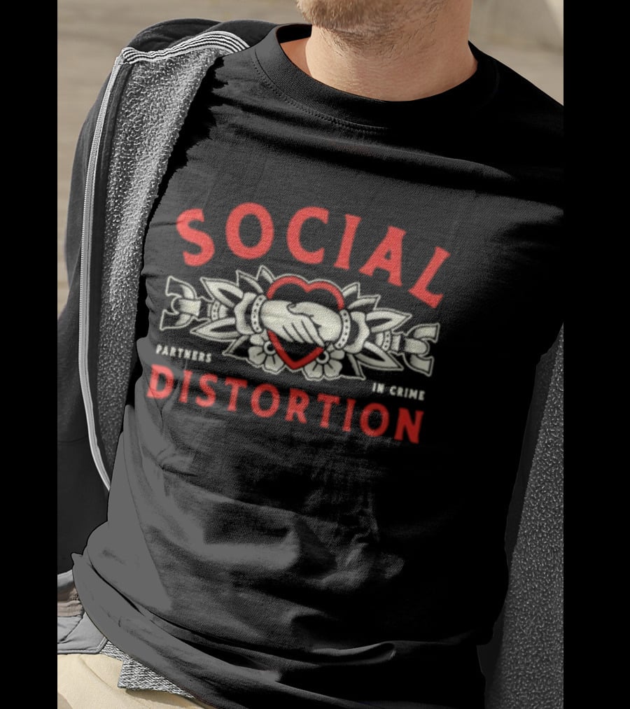 Social Distortion Partners In Crime Heart With Roses T-Shirt