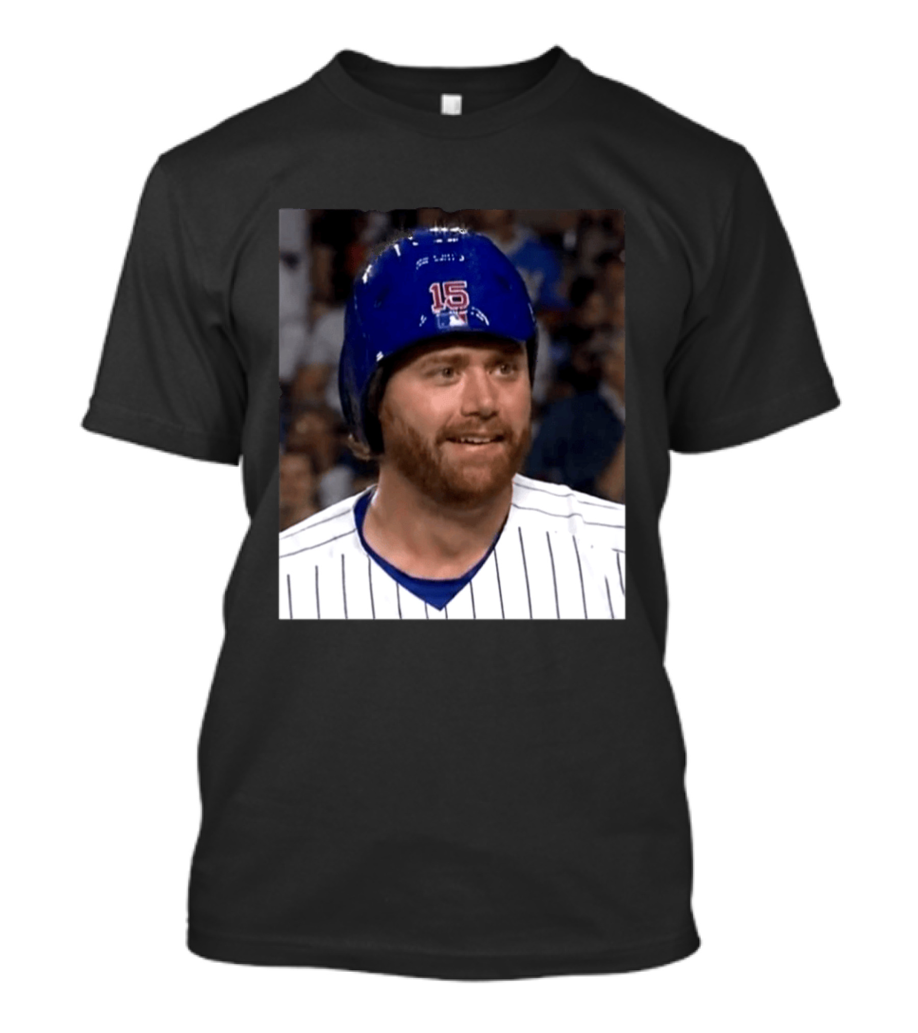 Taylor Davis Cubs Number 15 Helmet Stare T-Shirt