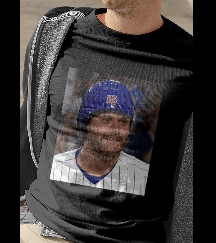 Taylor Davis Cubs Number 15 Helmet Stare T-Shirt