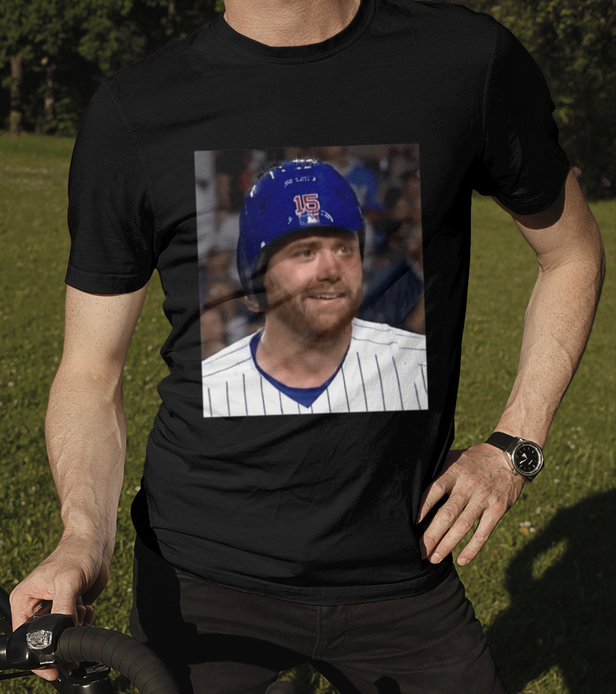 Taylor Davis Cubs Number 15 Helmet Stare T-Shirt