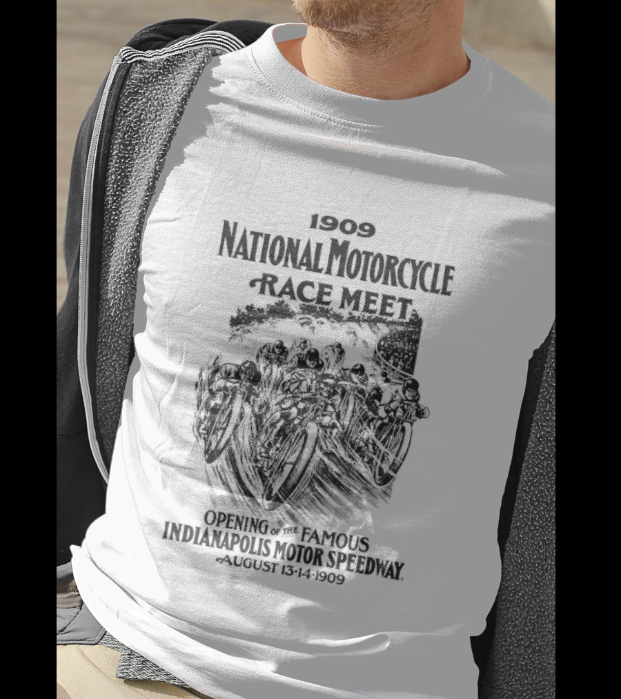 1909 National Motorcycle Race Meet Indianapolis Motor Speedway Opening Event T-Shirt