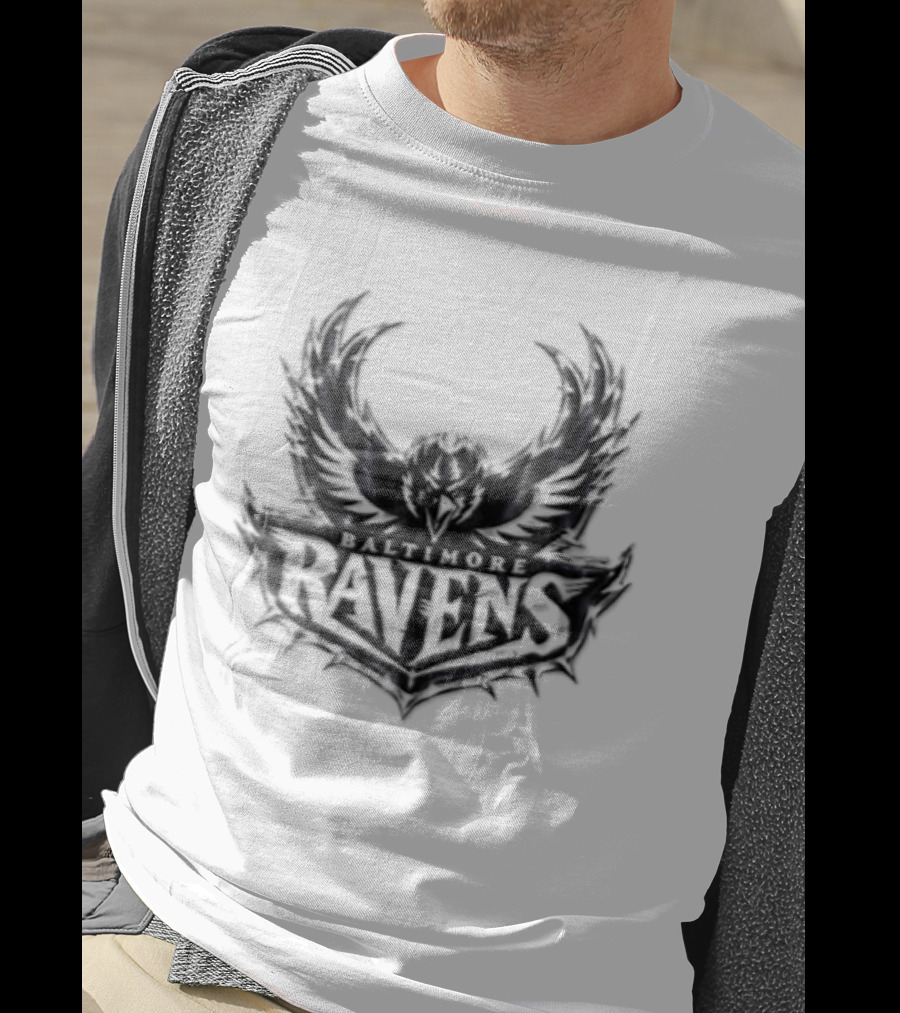 Baltimore Ravens Purple Metallic Bird Ravens T-Shirt