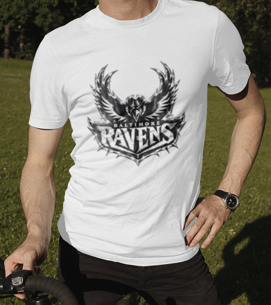Baltimore Ravens Purple Metallic Bird Ravens T-Shirt