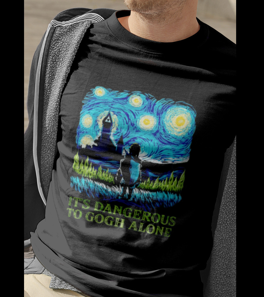 The Legend Of Zelda It's Dangerous To Gogh Alone Starry Night Link Standing T-Shirt