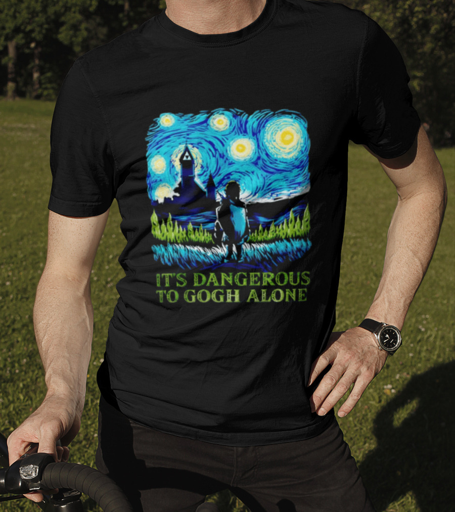 The Legend Of Zelda It's Dangerous To Gogh Alone Starry Night Link Standing T-Shirt