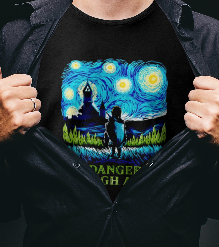 The Legend Of Zelda It's Dangerous To Gogh Alone Starry Night Link Standing T-Shirt