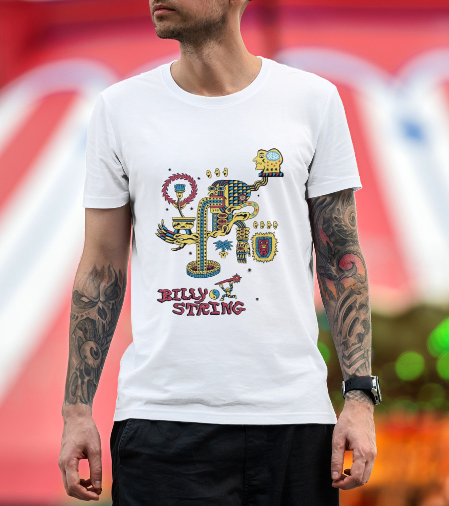 Billy Strings Store Surreal Psychedelic Art With Abstract Face And Colorful T-Shirt
