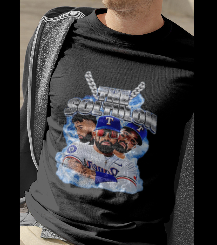 The Soltulon Texas Rangers Baseball Players Trio With Electric Blue T-Shirt