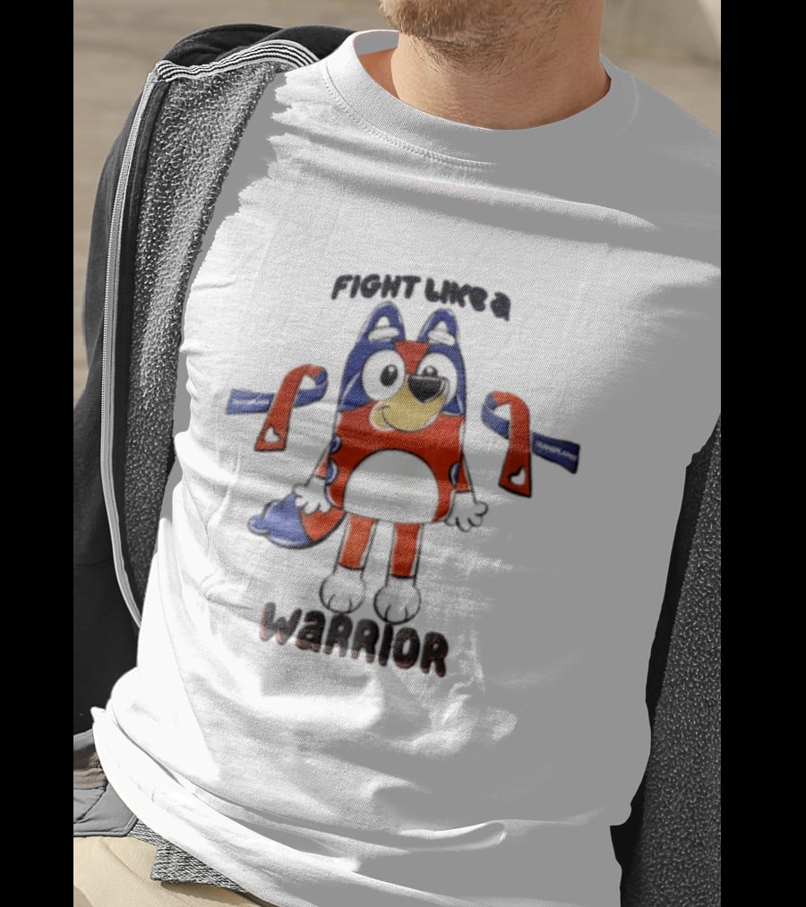 Fight Like A Bluey Warrior Transplant Awareness Ribbons T-Shirt
