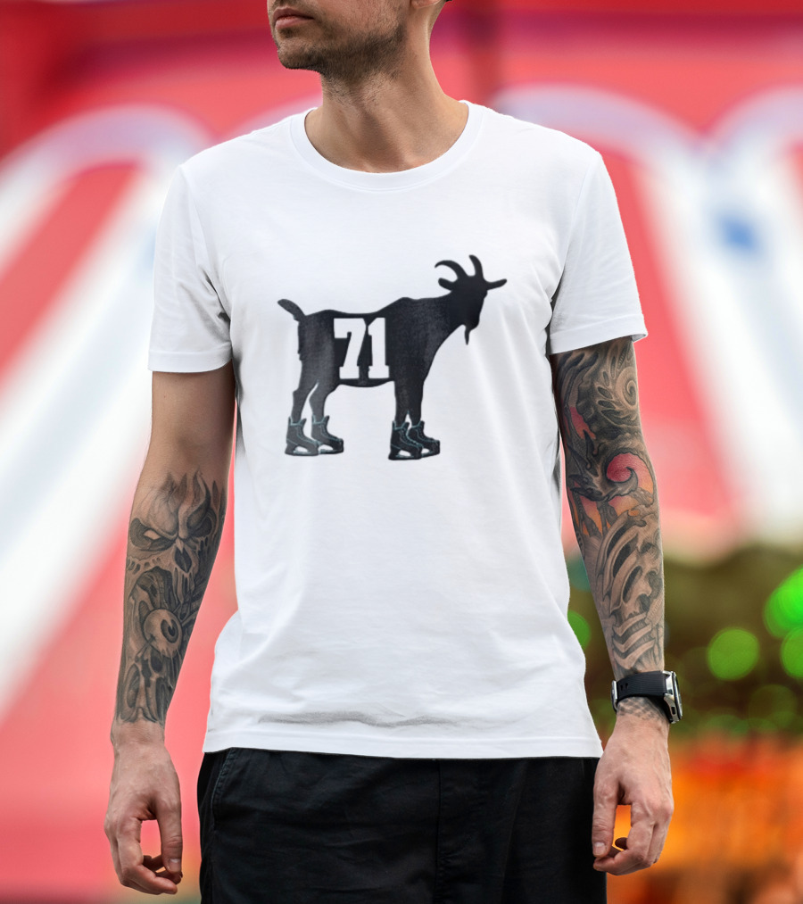 Boston Bruins 71 Goat Ice Skates Attilio Biasca Black T-Shirt