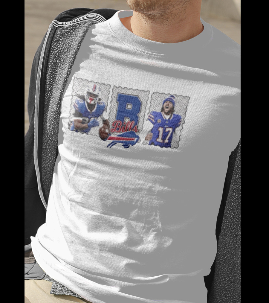 Buffalo Bills James Cook 28 Josh Allen 17 Celebrating Football Players T-Shirt