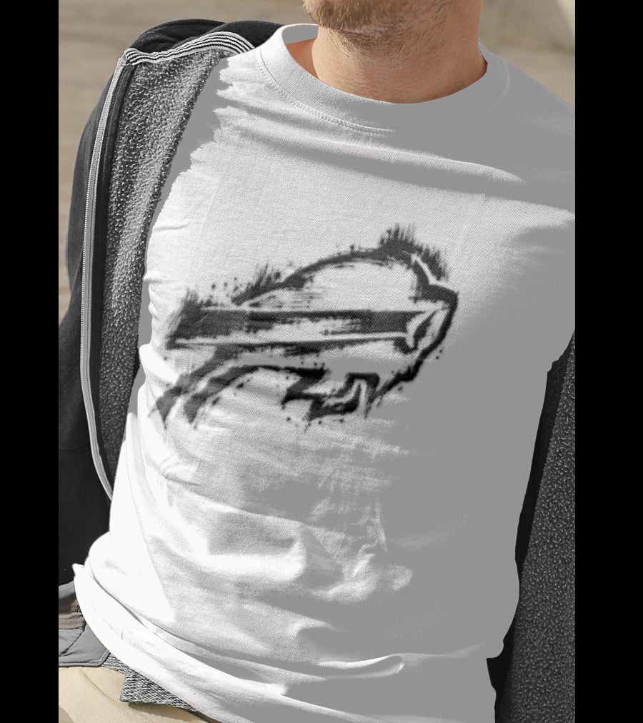 Buffalo Bills Black Ink Style NFL Team Graphic Buffalo Bills T-Shirt