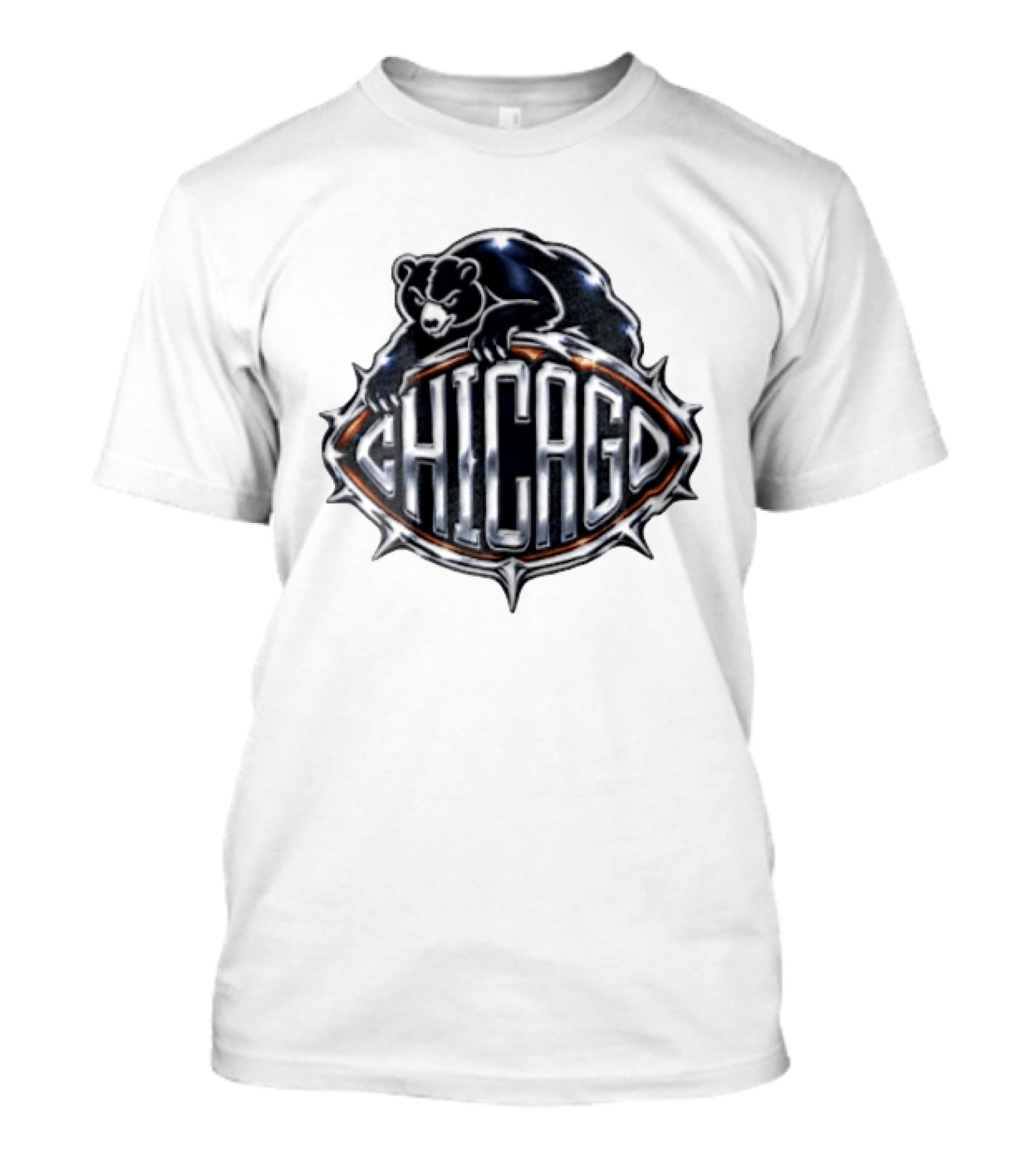 Chicago Bears Black Bear Crouching Over T-Shirt