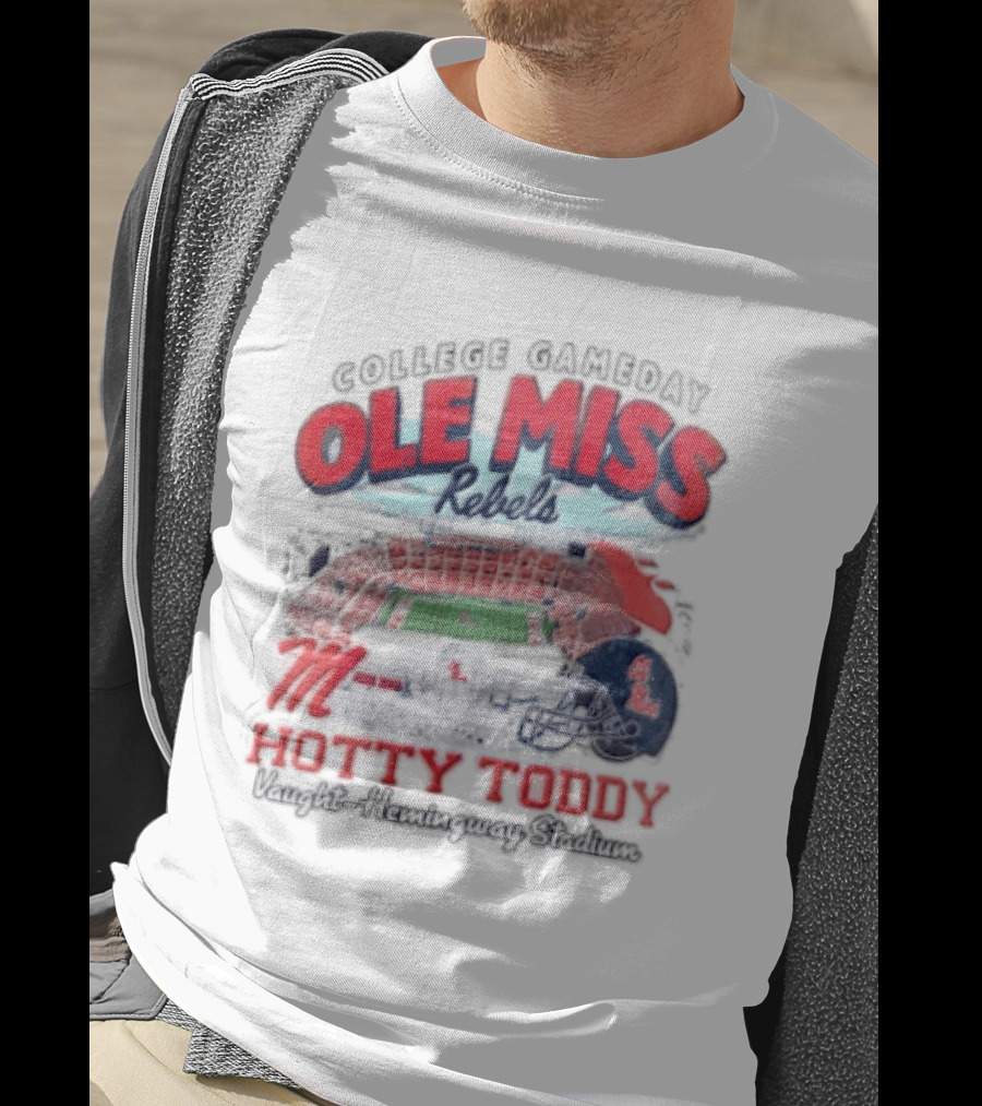 College Gameday Ole Miss Rebels Hotty Toddy Football Stadium Helmet T-Shirt