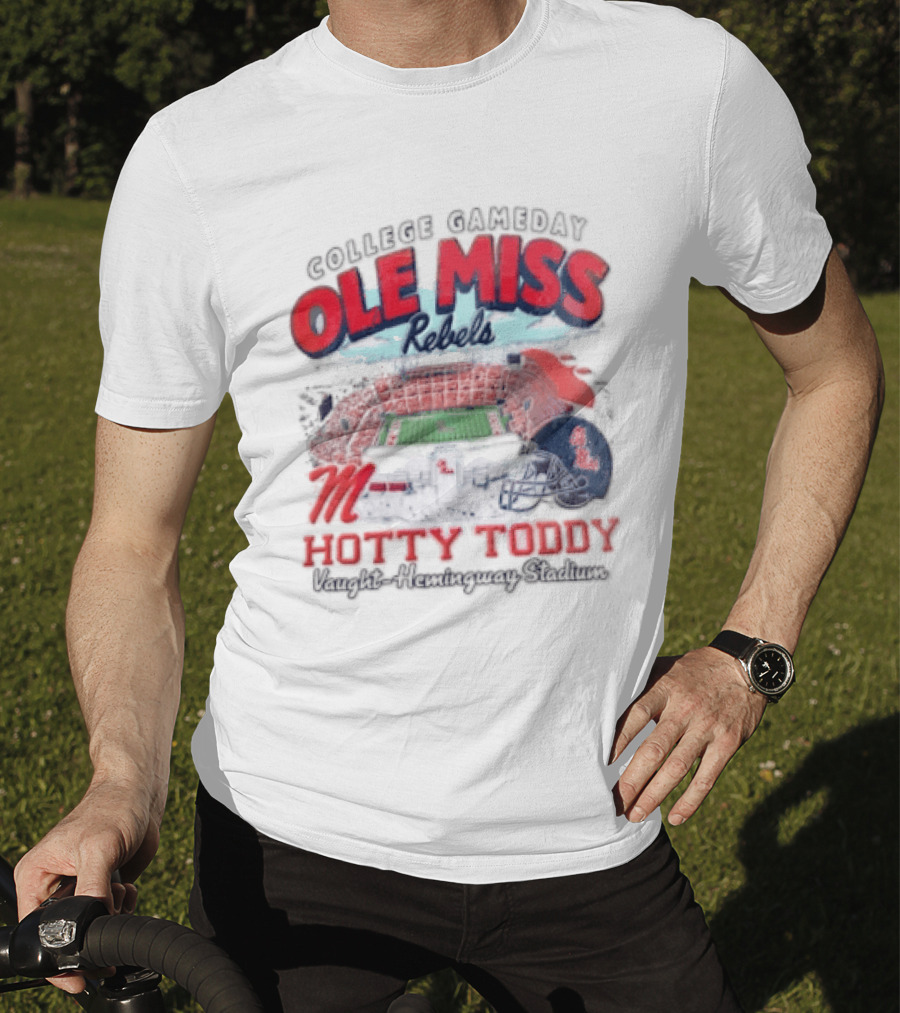 College Gameday Ole Miss Rebels Hotty Toddy Football Stadium Helmet T-Shirt