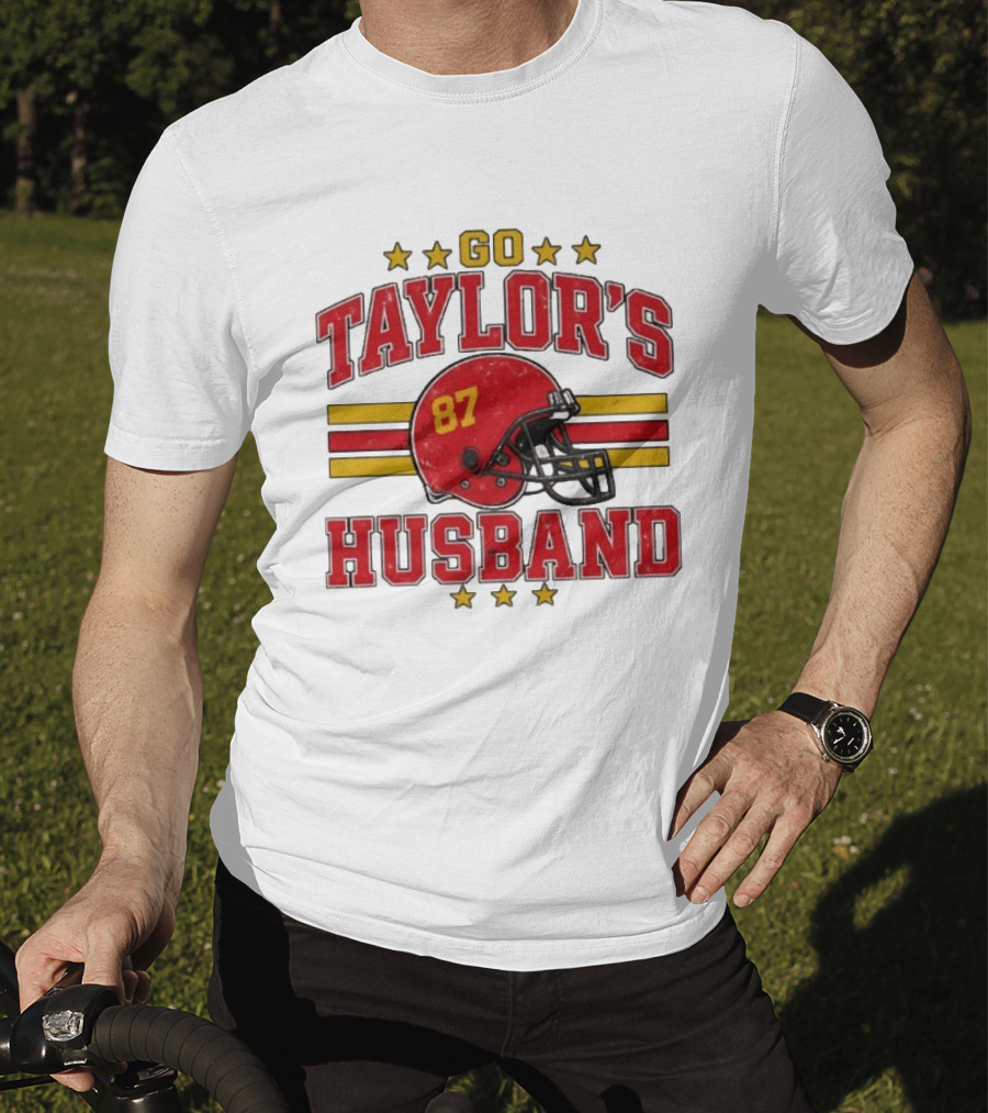 Go Taylor's Husband Football Helmet 87 Stars T-Shirt