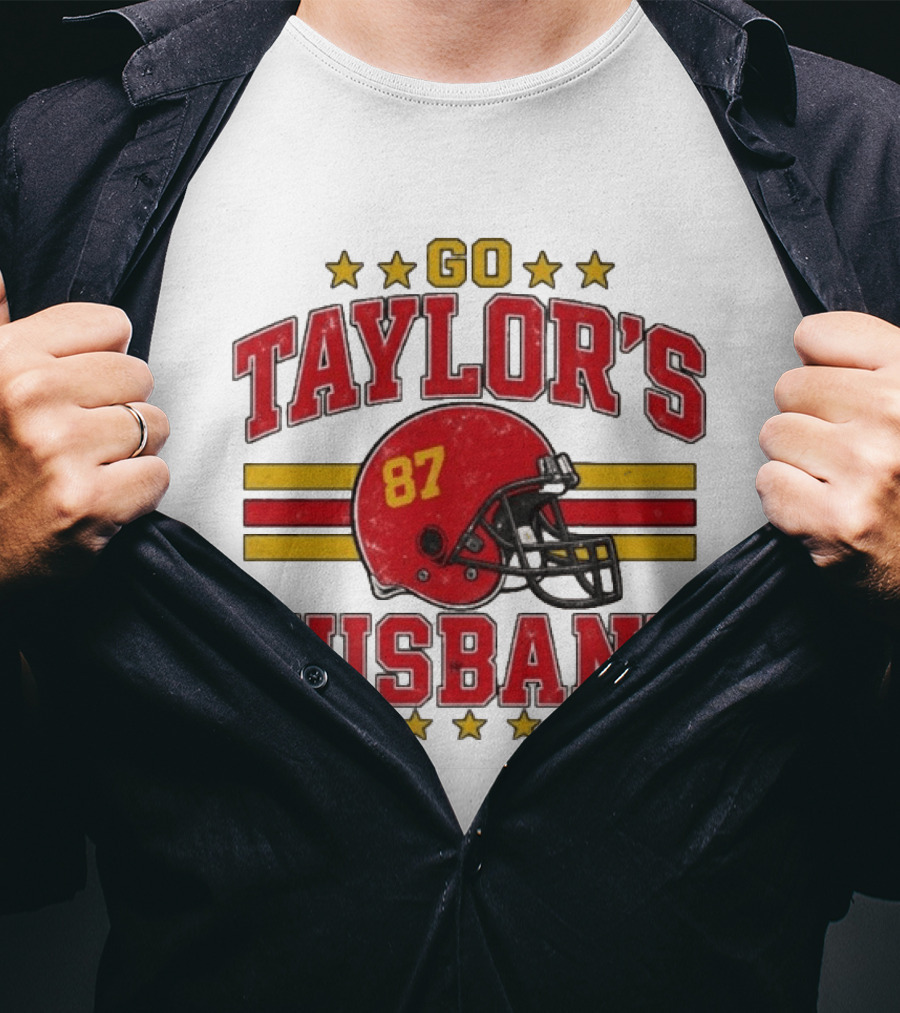 Go Taylor's Husband Football Helmet 87 Stars T-Shirt