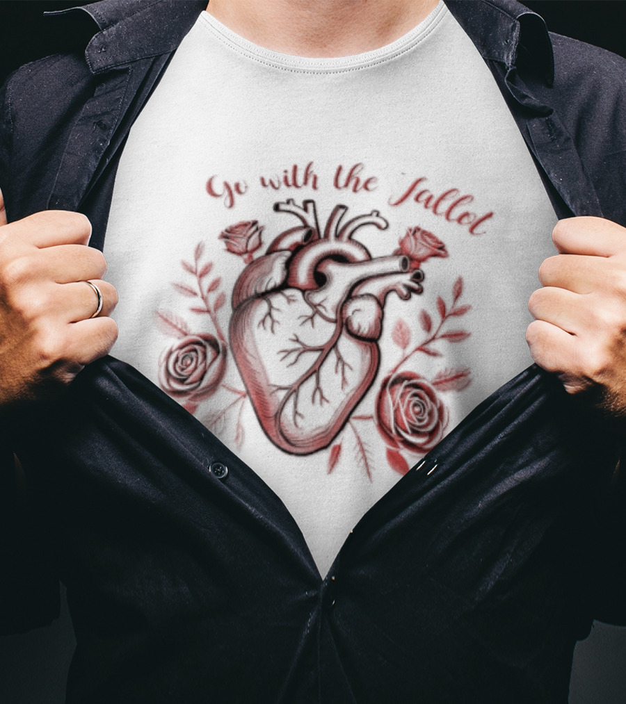 Go With The Fallot Anatomical Heart Rose Surround T-Shirt